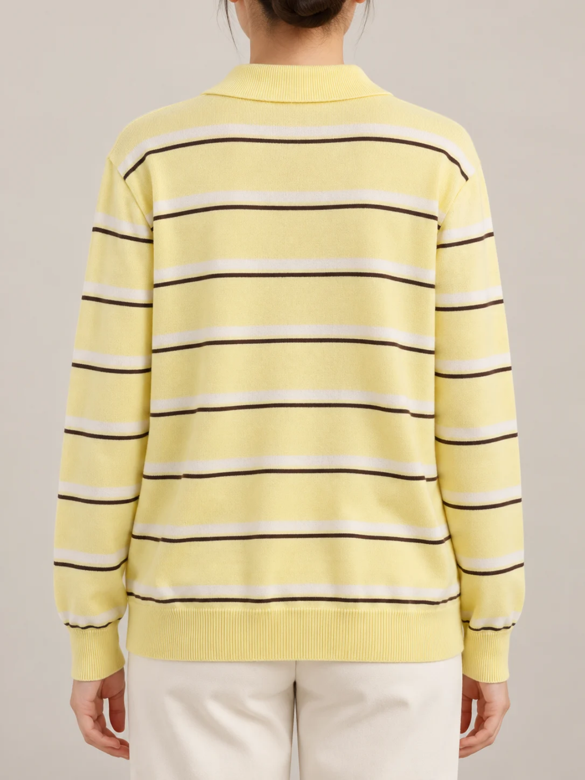 Solène Striped Polo Sweater