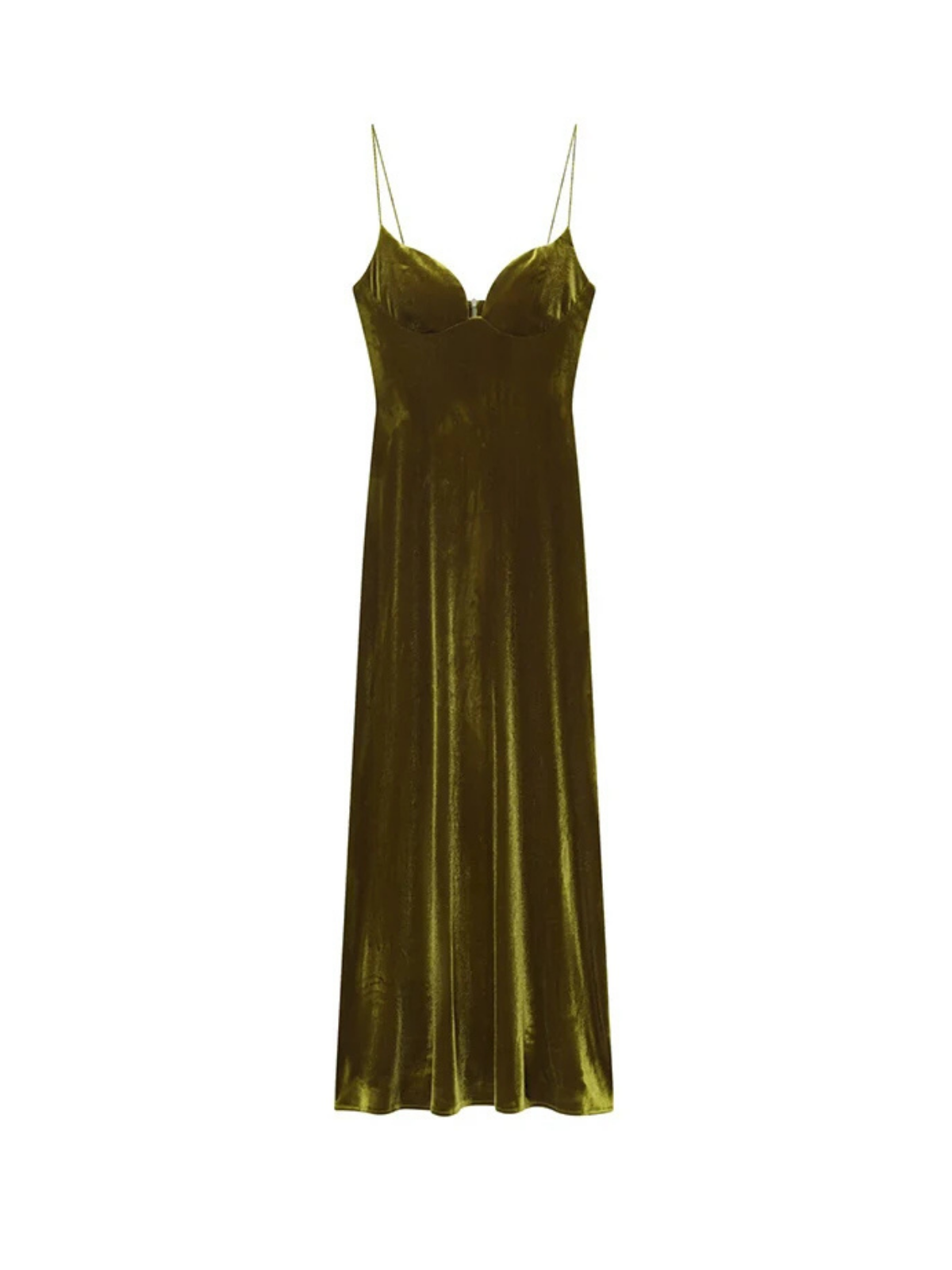 Velvet Bottle Green Backless Sling Maxi Dress For Women Elegant A Line Party Gown