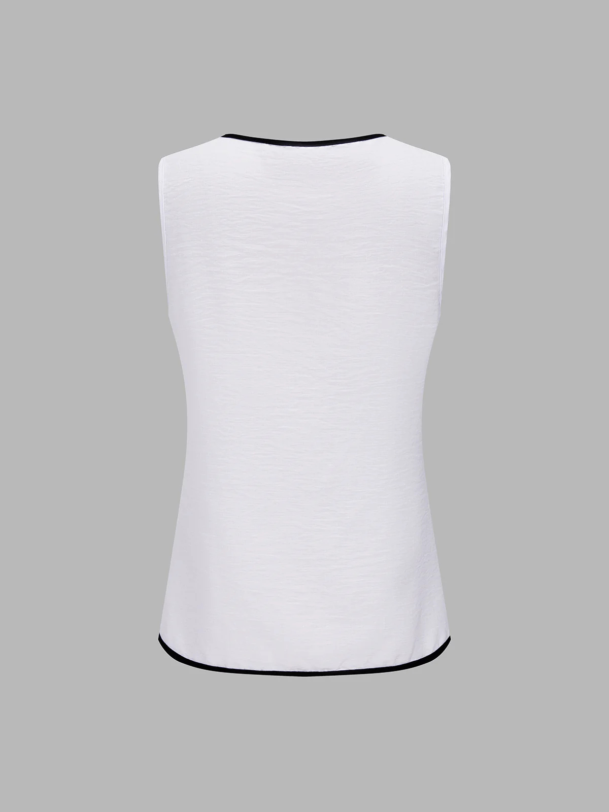 White Contrast Detail Top for Effortless Everyday Elegance