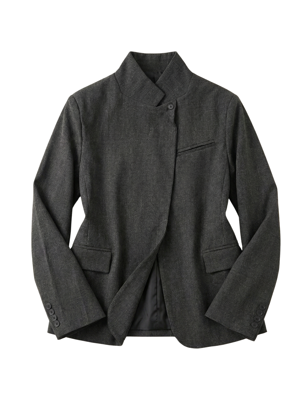 Funnel Neck Wool Blazer
