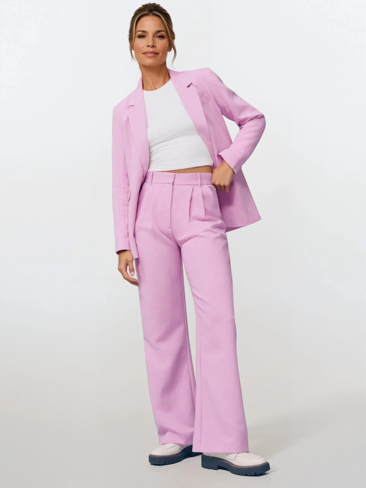 High Waist Wide-leg Casual Pants