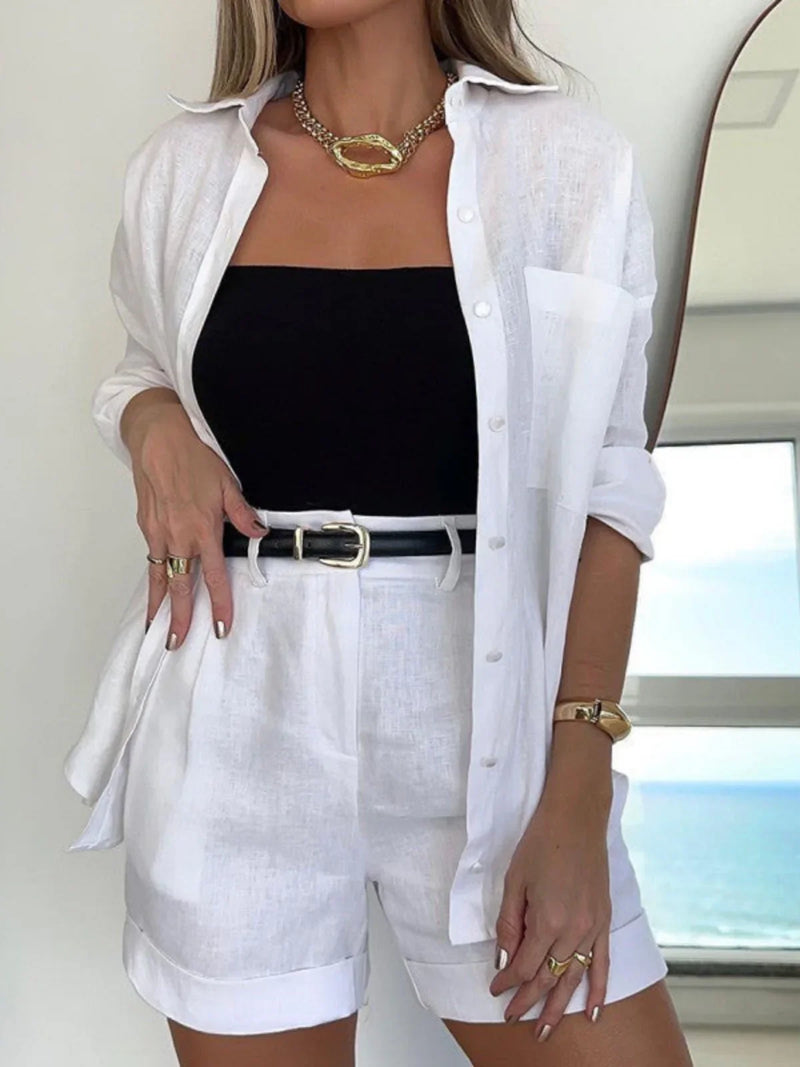 Everyday Elegance Shorts & Shirt Matching Suit