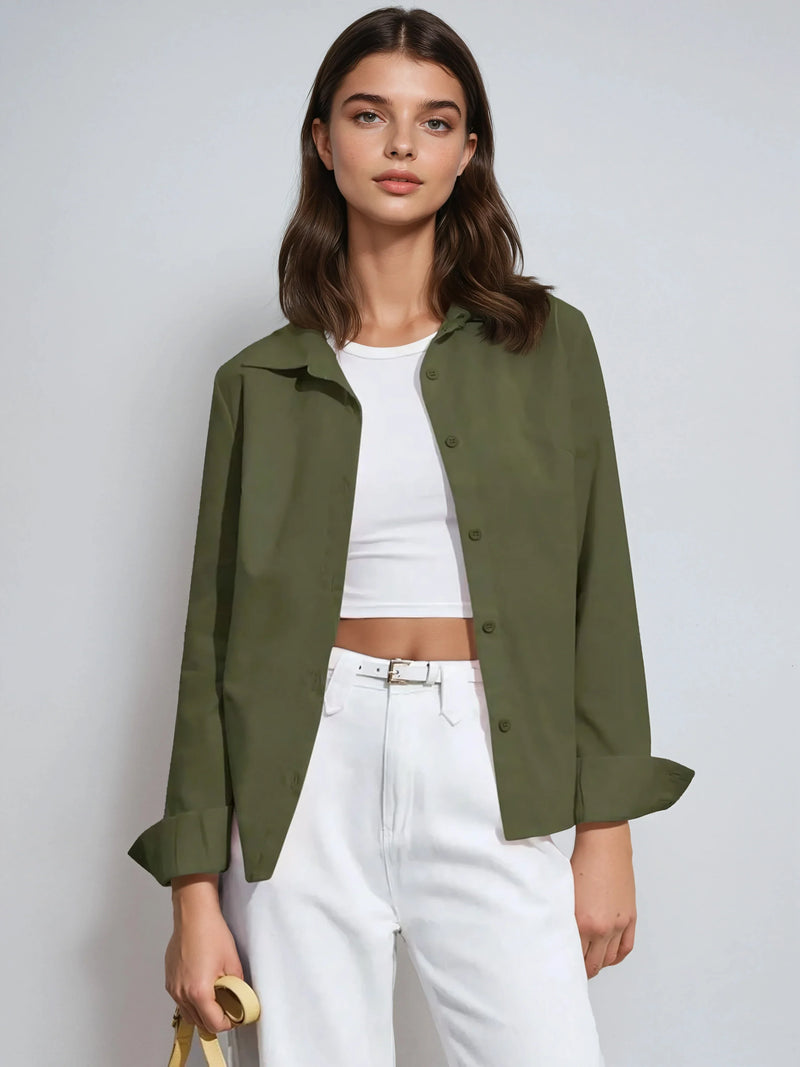 Lapel Button Shirt Casual Vintage Classic Collection