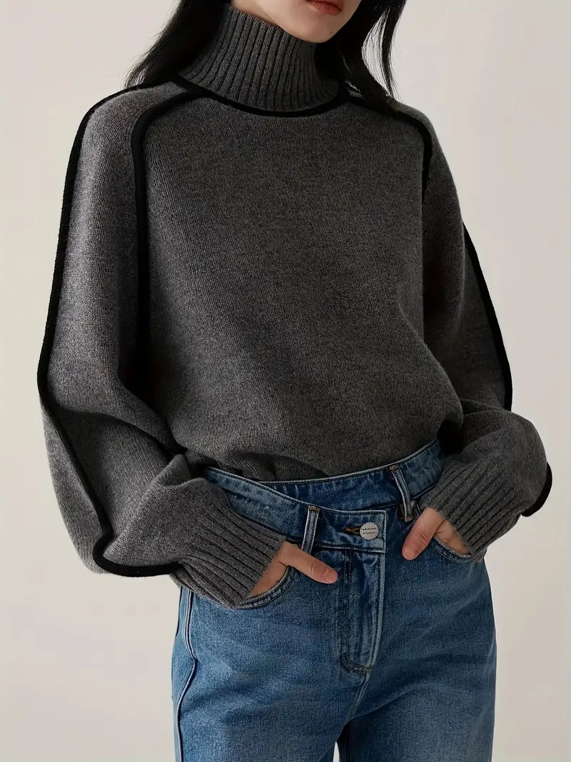 Half Turtleneck Casual Knitted Sweater