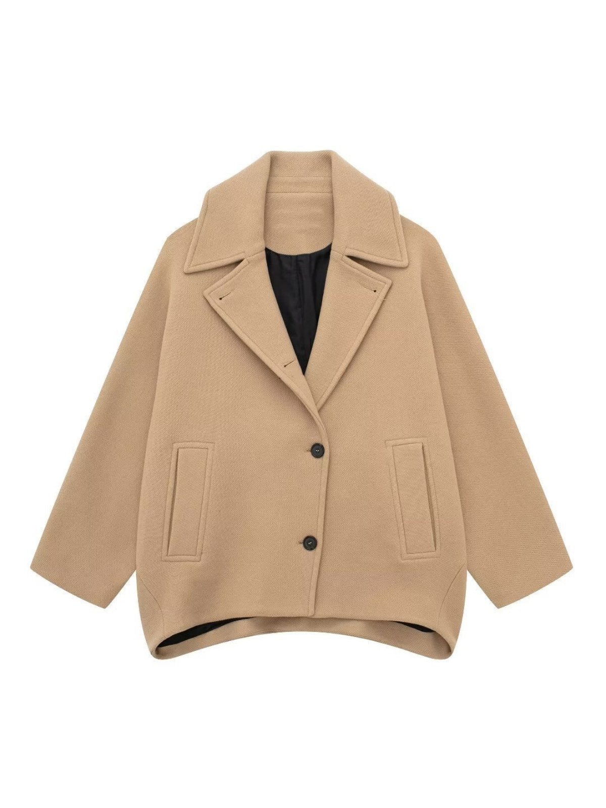 Solid Oversized Pocket Button Coat