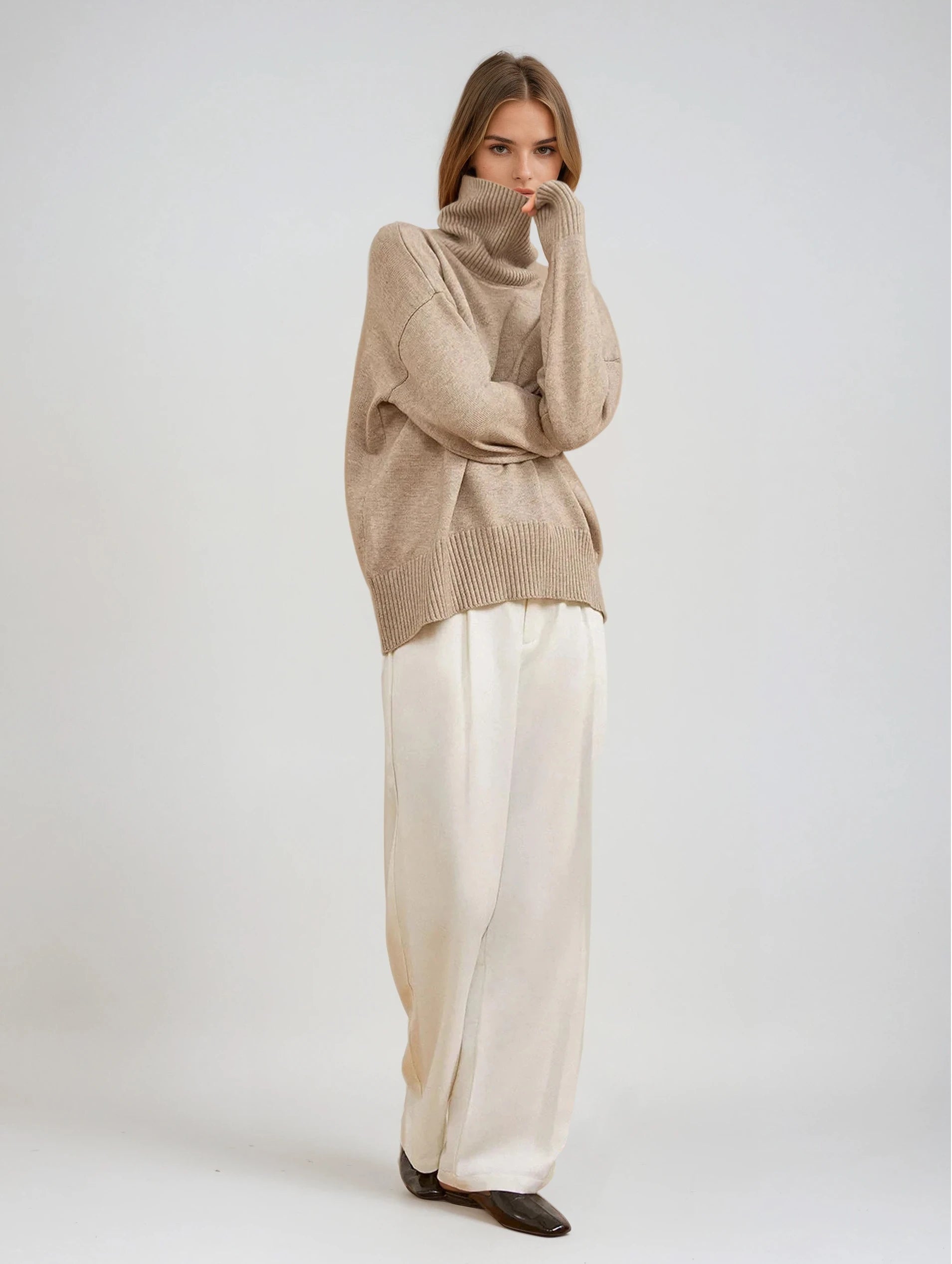 Knitted Turtleneck Sweater - LA FEMME WANDERER