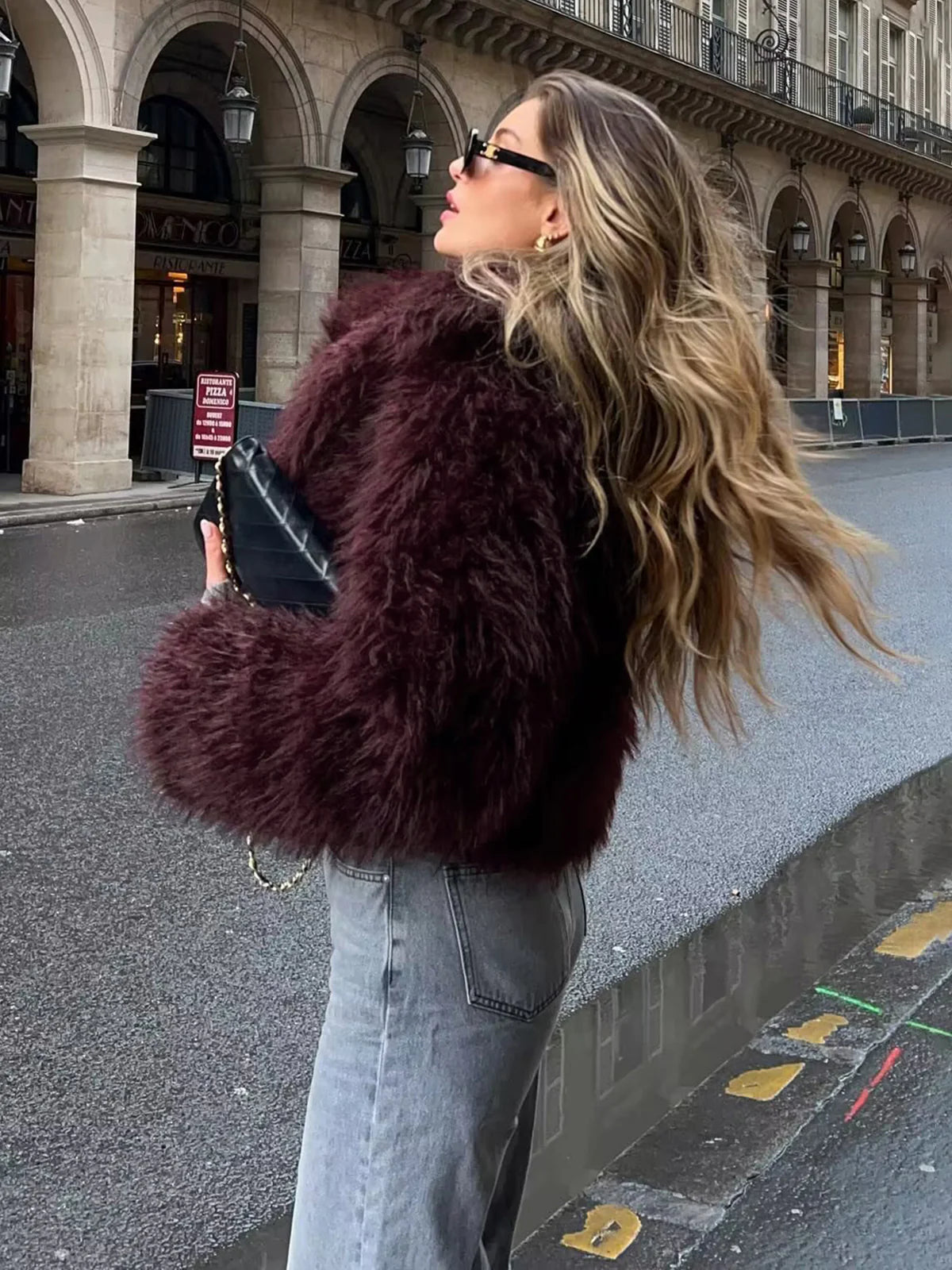 Femme faux fur coat best sale