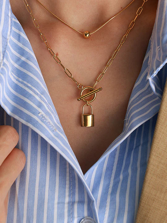 Multi-layered Padlock Necklace