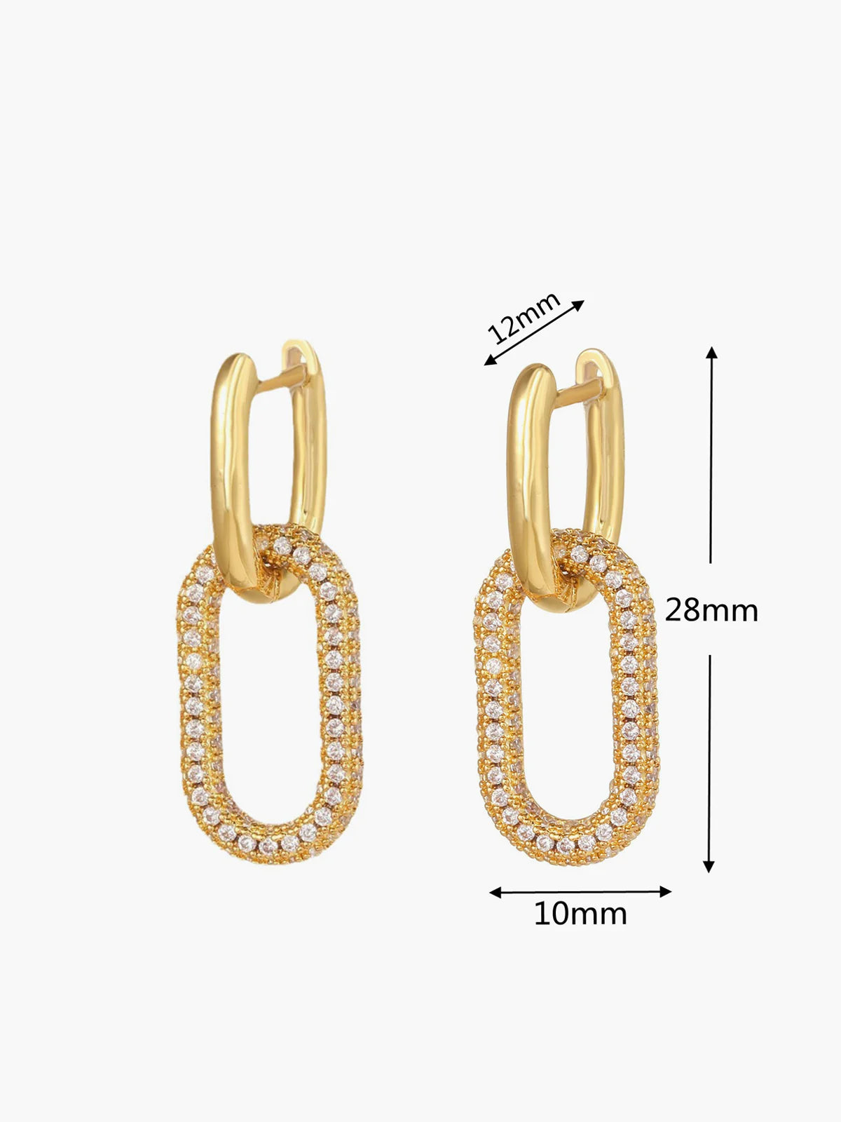 Zircon Hoop Pendant Earrings