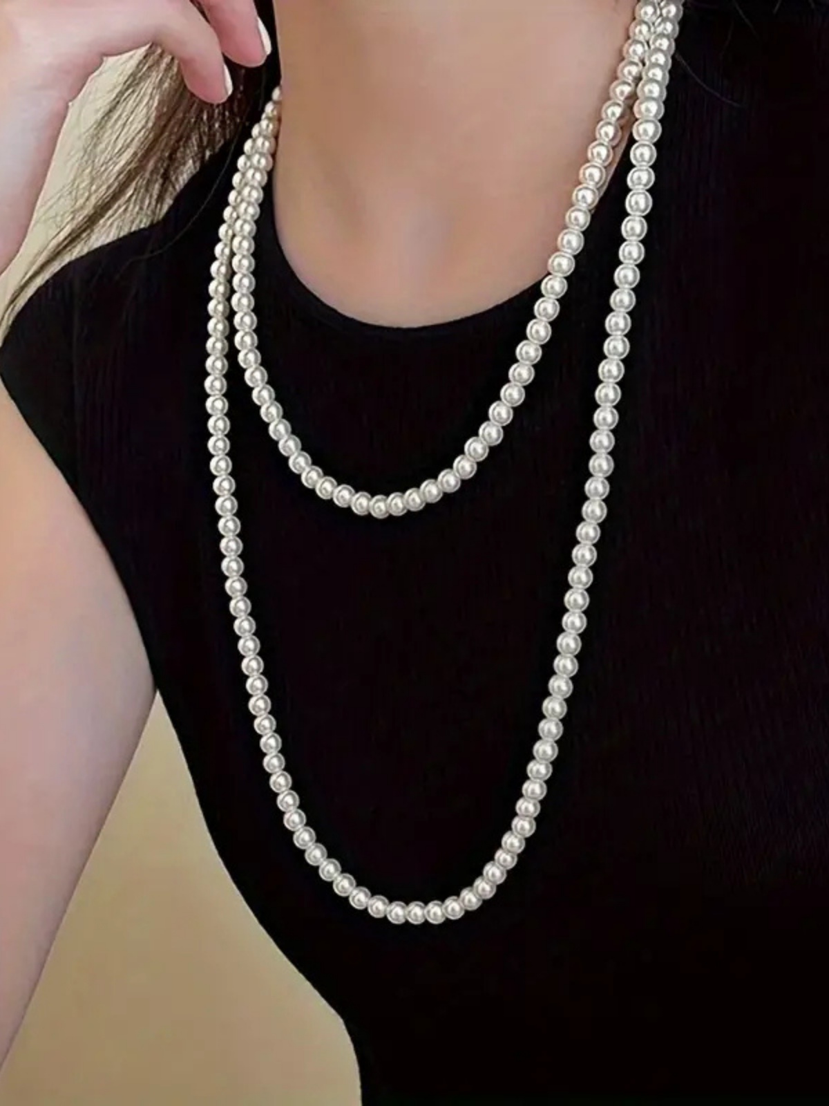 Simple Knotted Multilayer Long Necklace