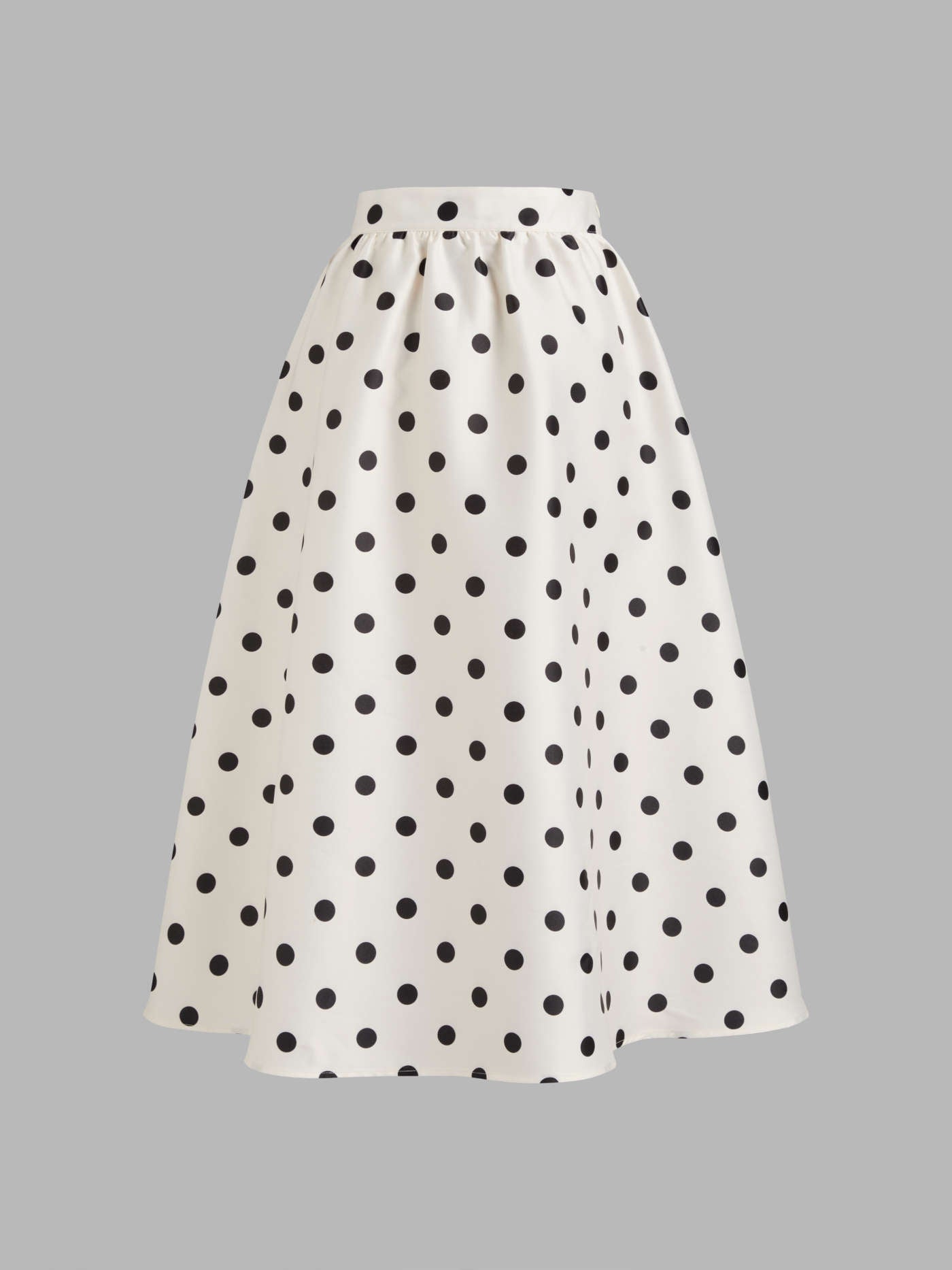 Mid Rise Polka Dot Pocket Ruffle Maxi Skirt