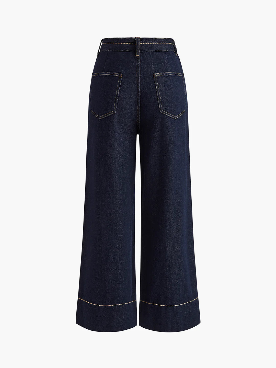 Elegant Style Wide Leg Denim Jeans - LA FEMME WANDERER