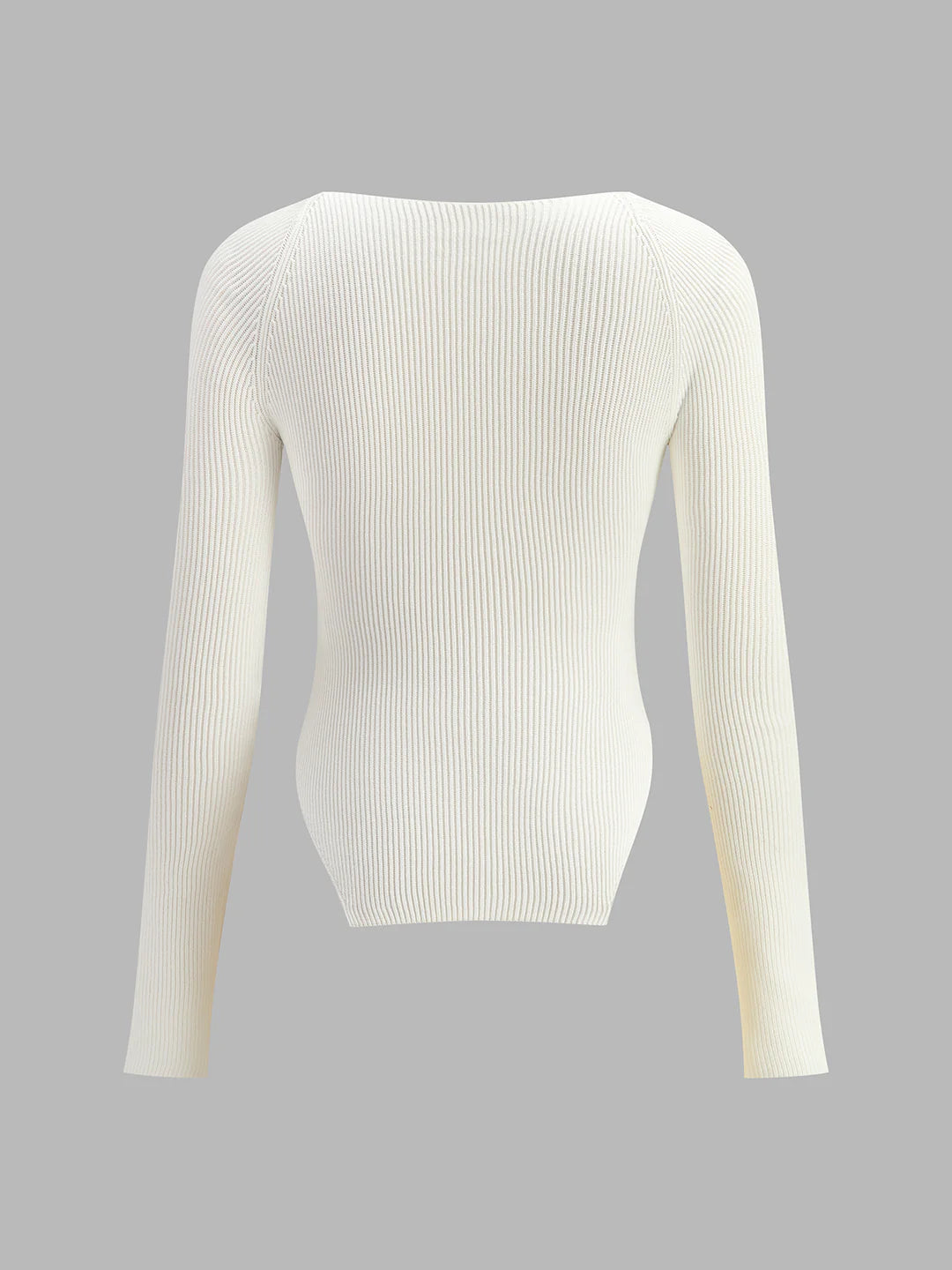 Elegant Sweetheart Long Sleeve Knit Top - LA FEMME WANDERER