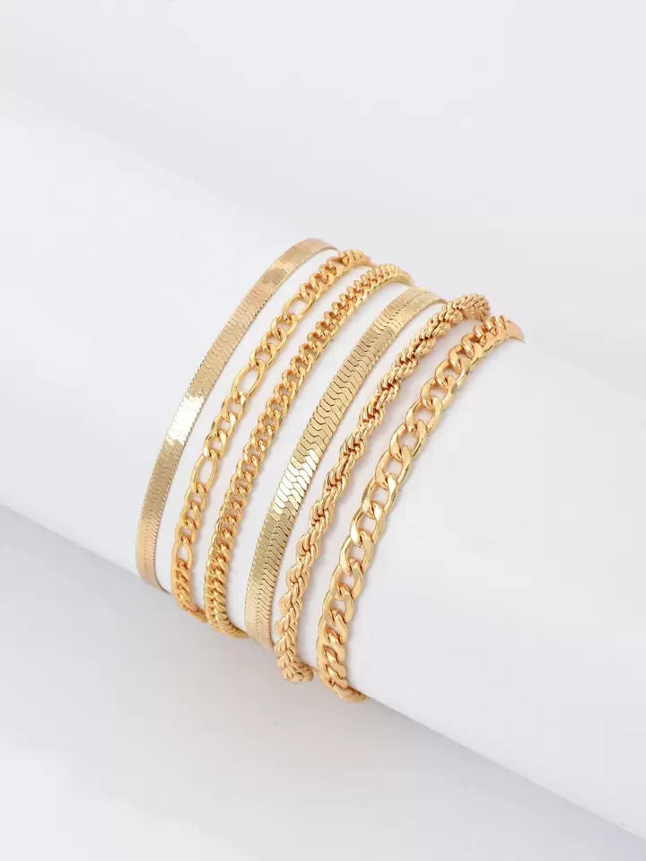 Golden Glow Stack – 6-Piece Bracelet Set