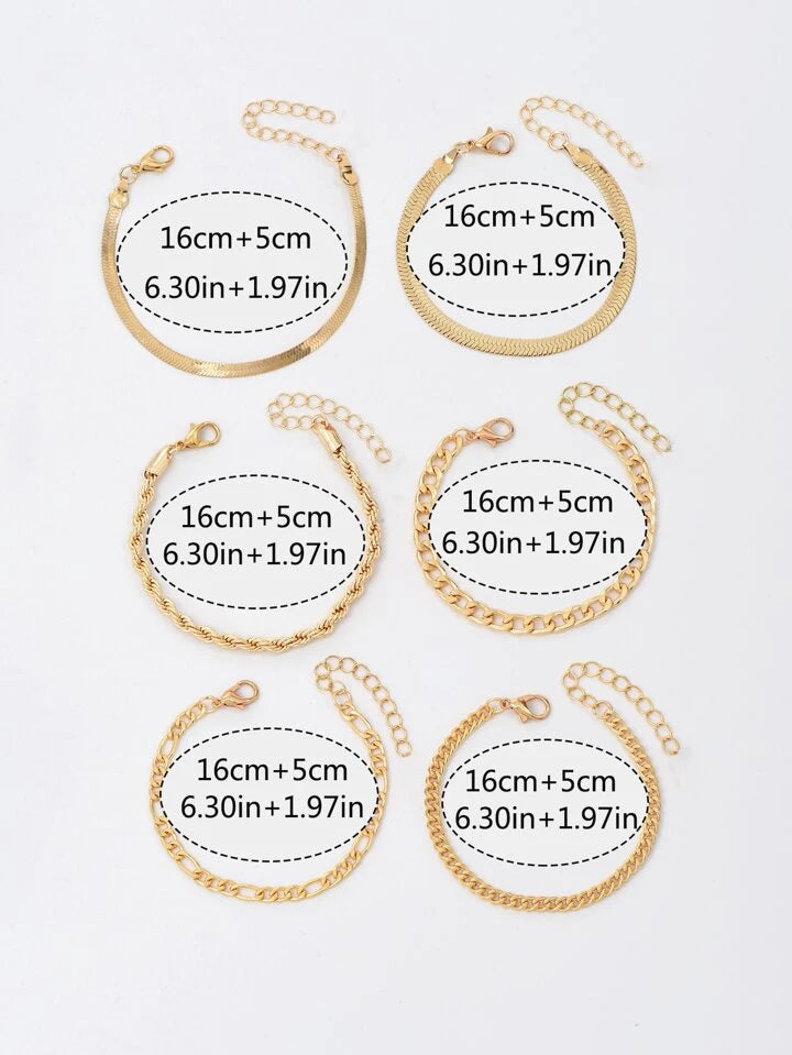 Golden Glow Stack – 6-Piece Bracelet Set