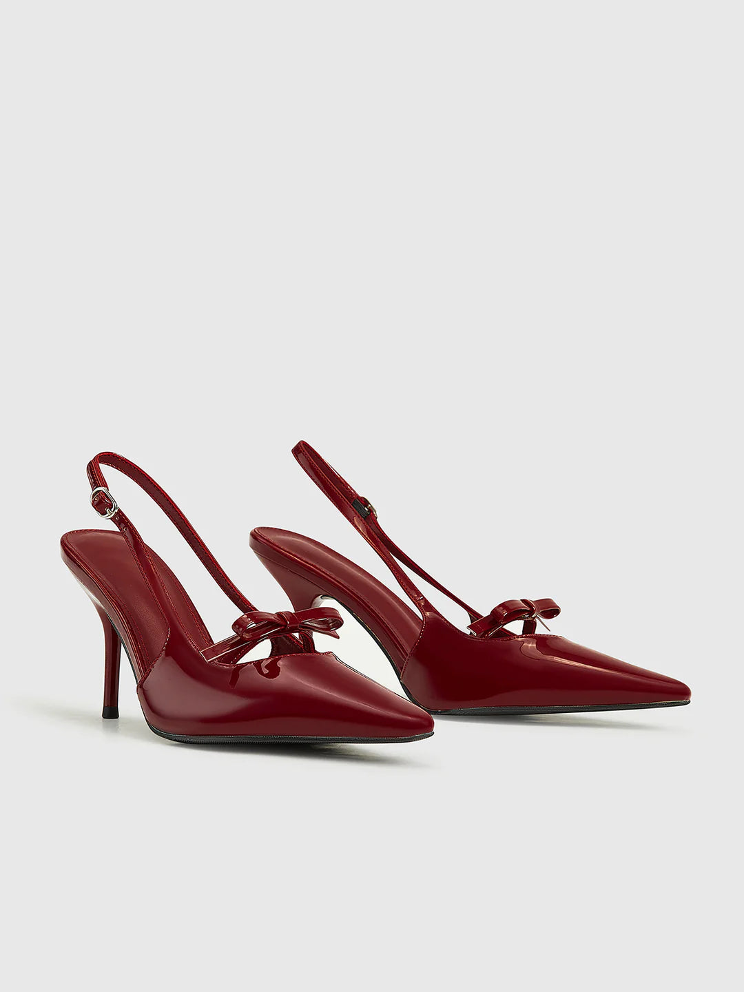 Pointed Toe Bow-Decor Slingback Pumps - LA FEMME WANDERER