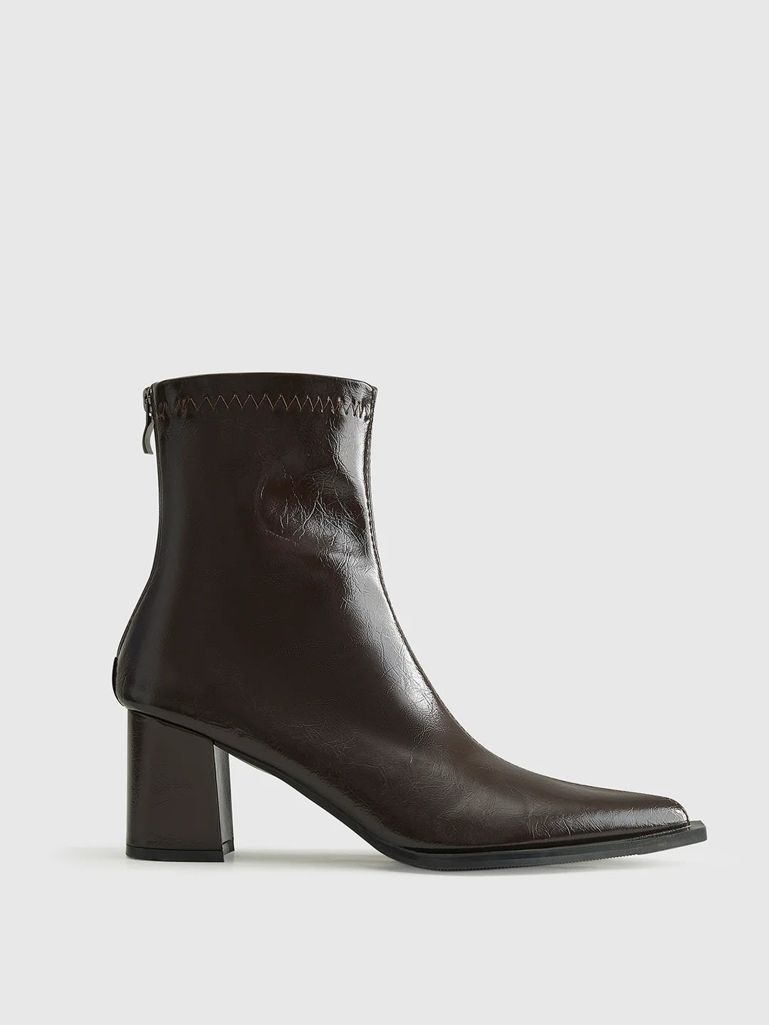 Thick Heel Zipper Ankle Boots - LA FEMME WANDERER