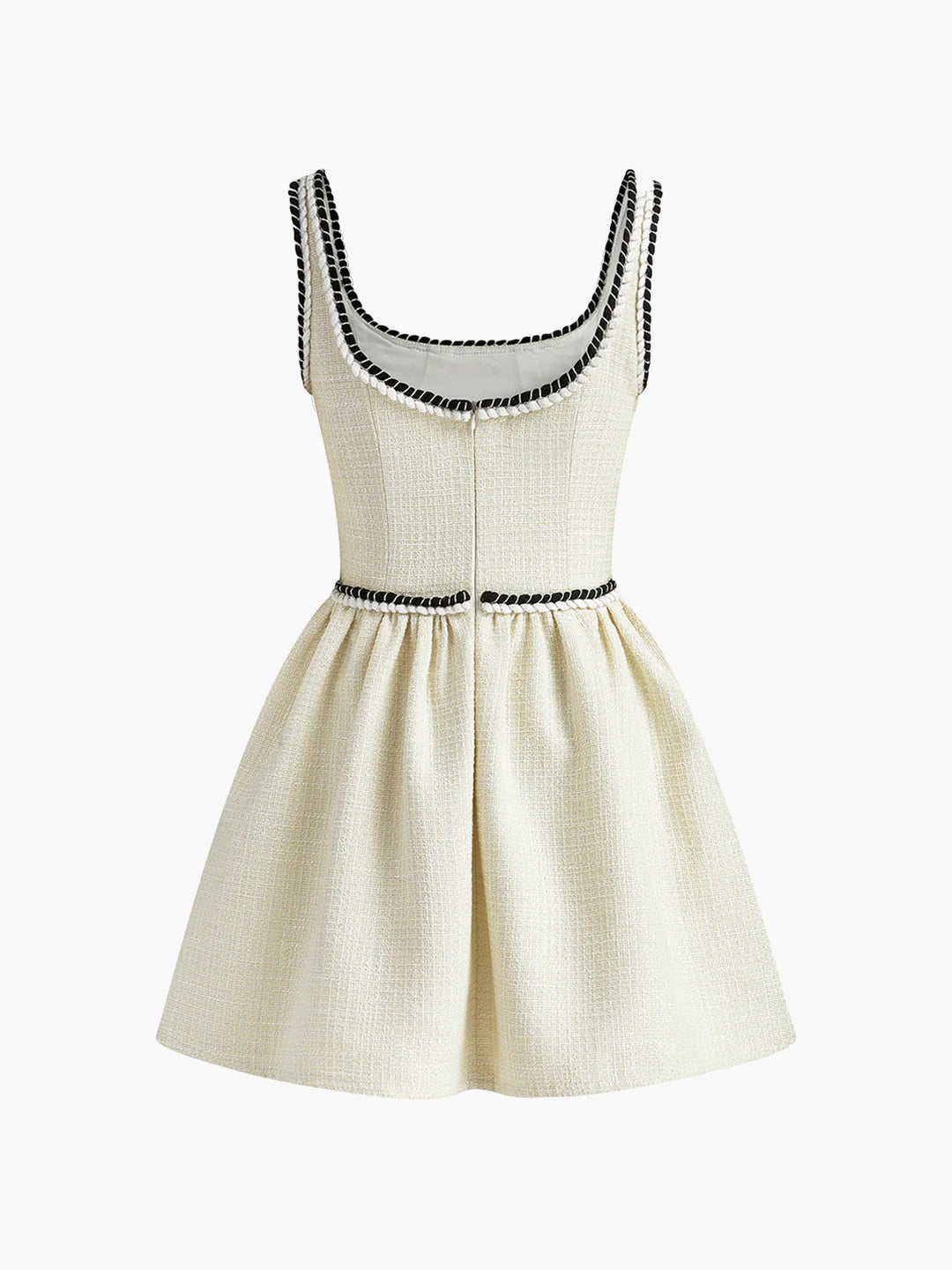 Elegant Style Tweed Pleated Strappy Dress - LA FEMME WANDERER