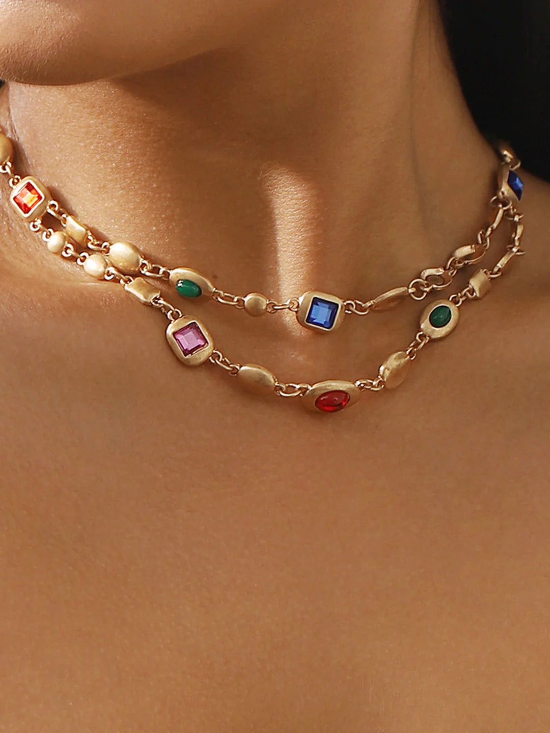 Double-Layer Colorful Beaded Necklace - LA FEMME WANDERER