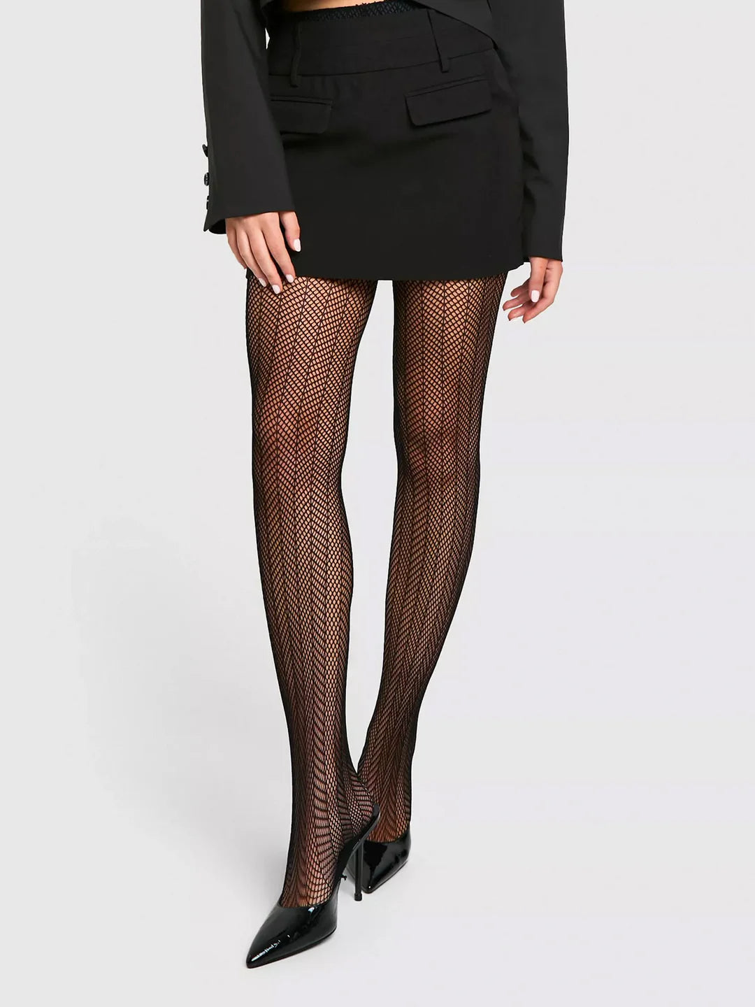 Fishbone-Pattern Sheer Tights - LA FEMME WANDERER