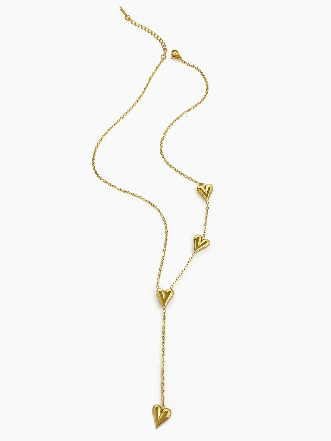 Simple Golden Heart Tassel Titanium Necklace | LA FEMME WANDERER