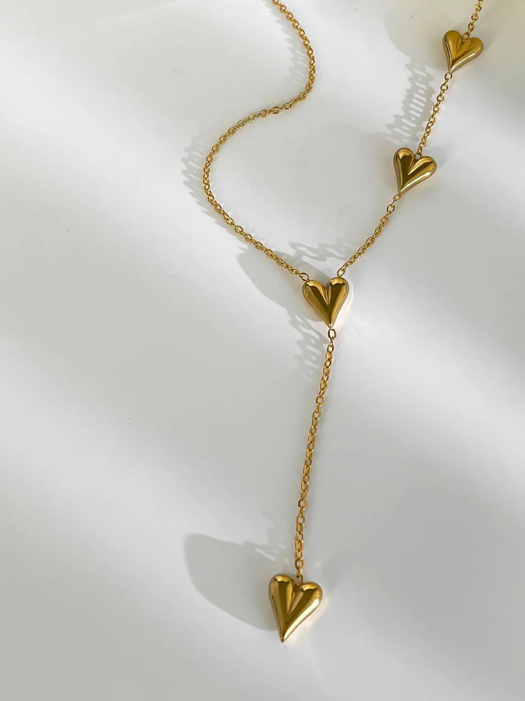 Simple Golden Heart Tassel Titanium Necklace - LA FEMME WANDERER