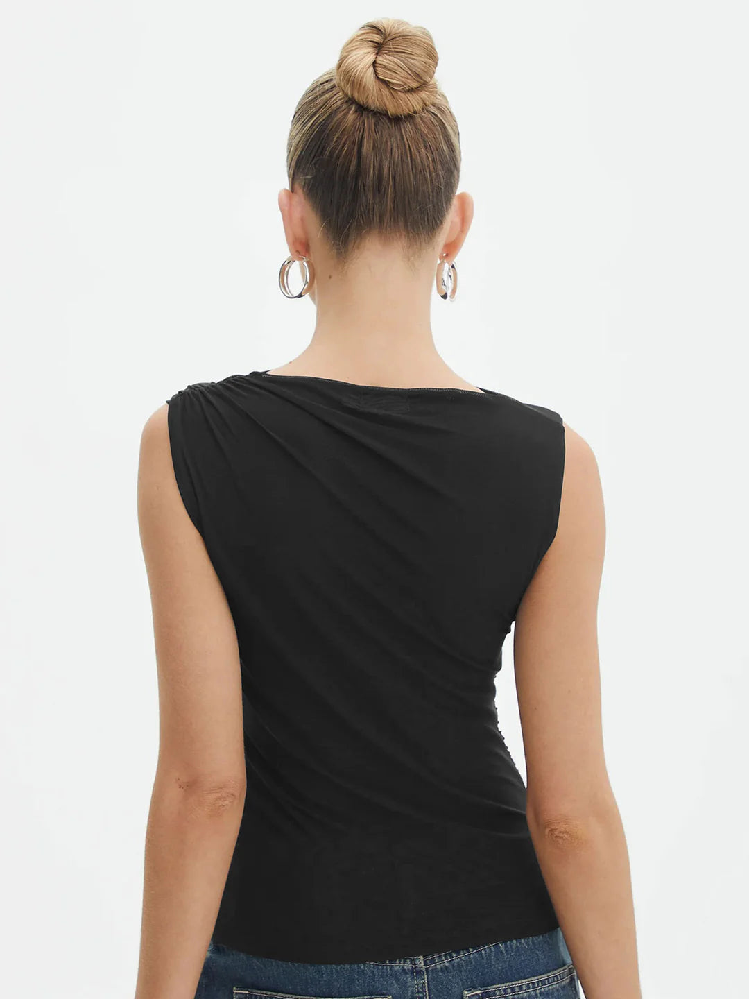 All-match Solid Pleated Tank Top - LA FEMME WANDERER