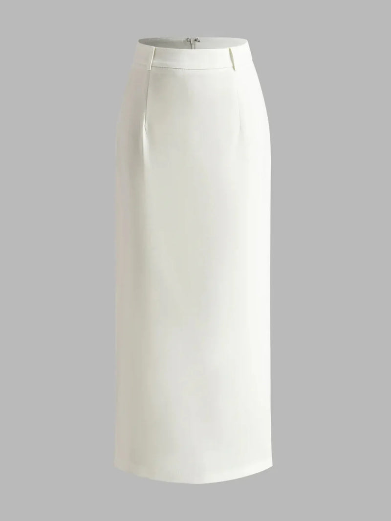Elegant Slit Back Maxi Skirt Without Belt