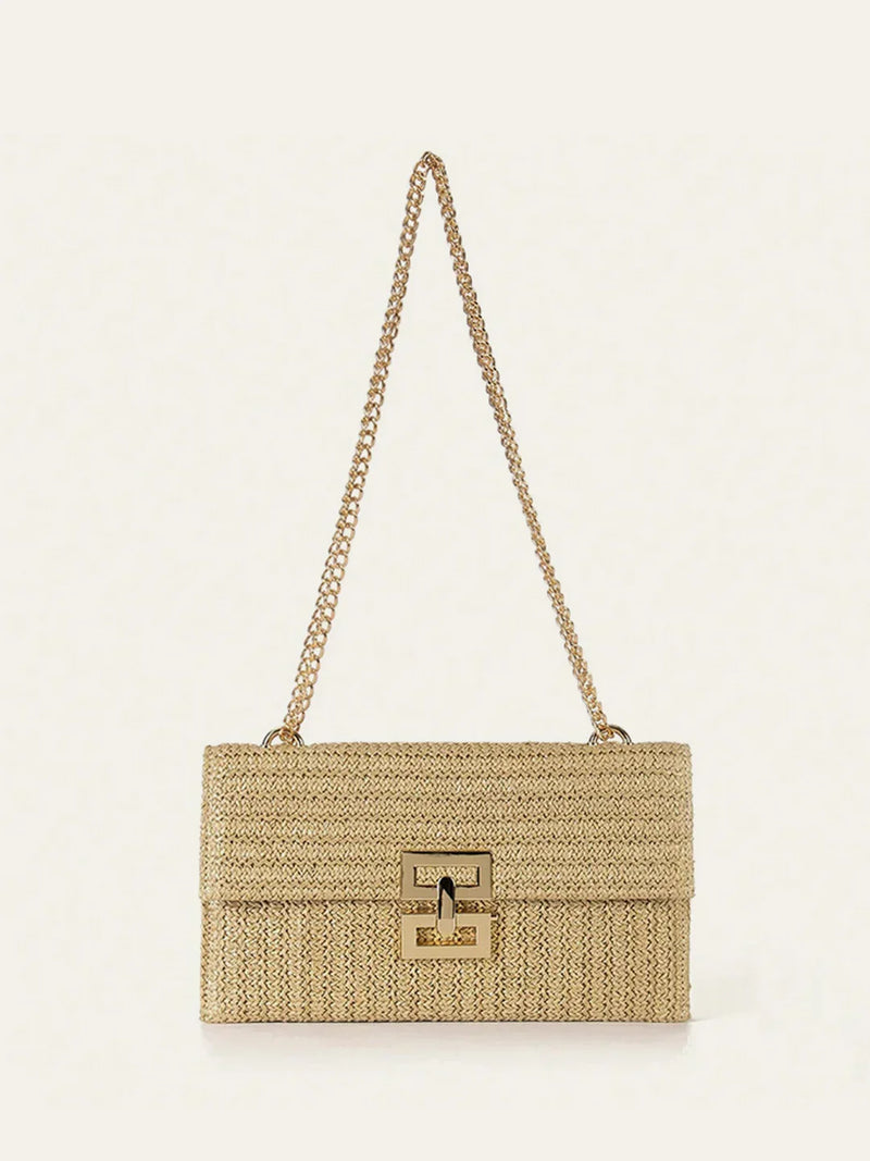 Modern Elegance Woven Chain Bag