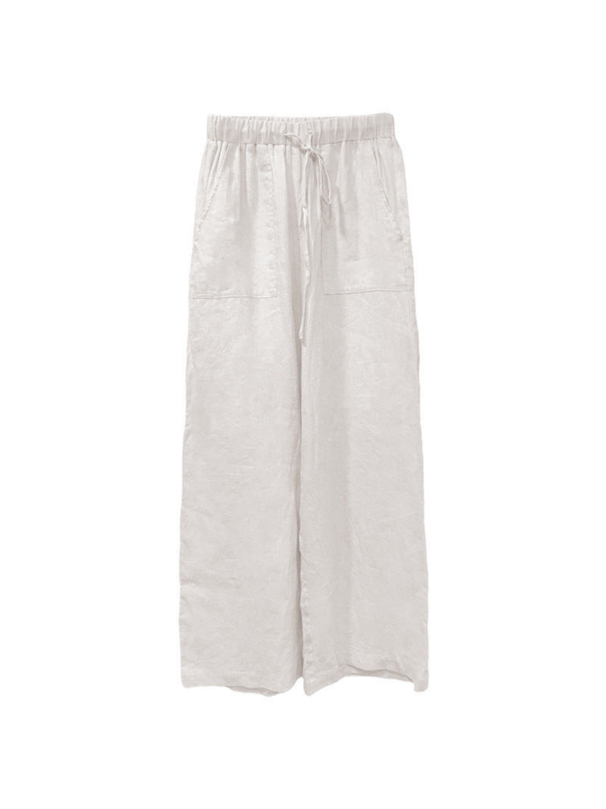 Linen High Waist Straight-Leg Pants