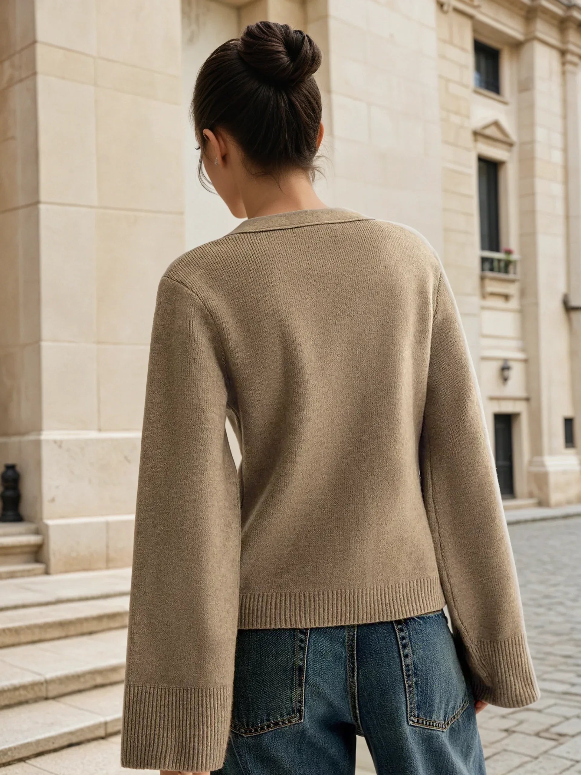 V-neck Button Knitted Cardigan | LA FEMME WANDERER V-neck Button Knitted Cardigan | LA FEMME WANDERER