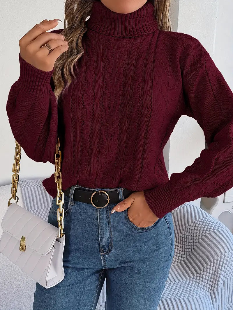 Collar Twist Knitted Pullover Sweater