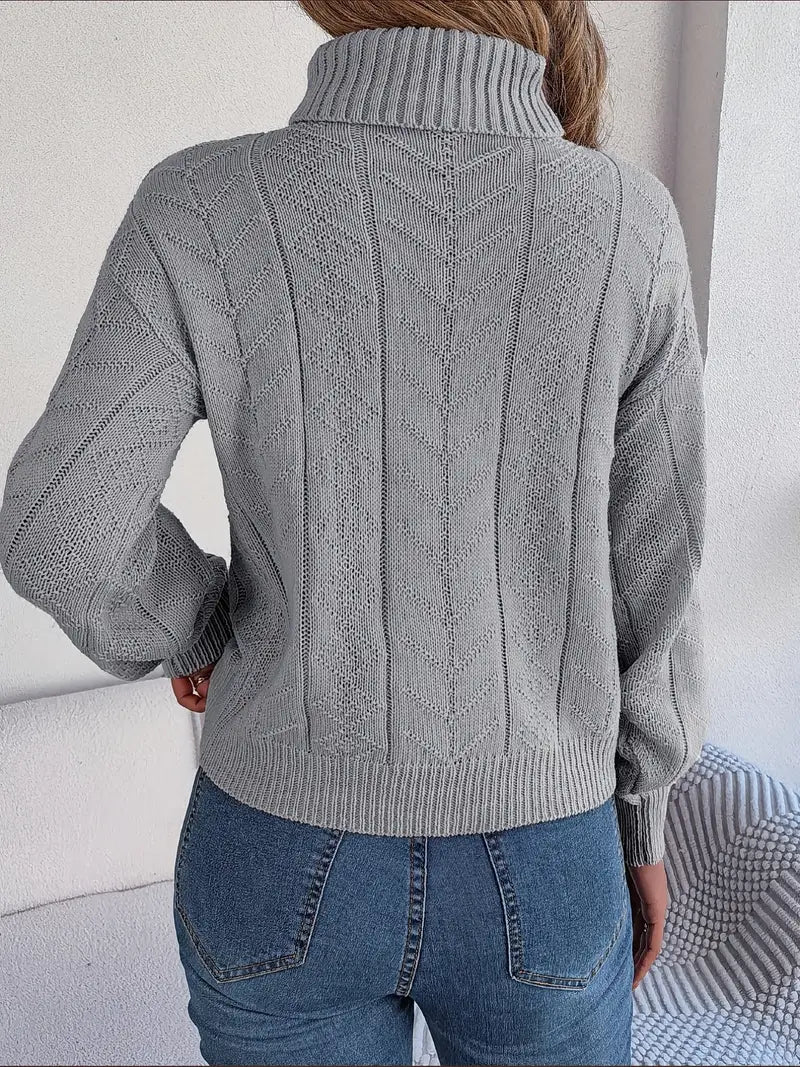 Collar Twist Knitted Pullover Sweater