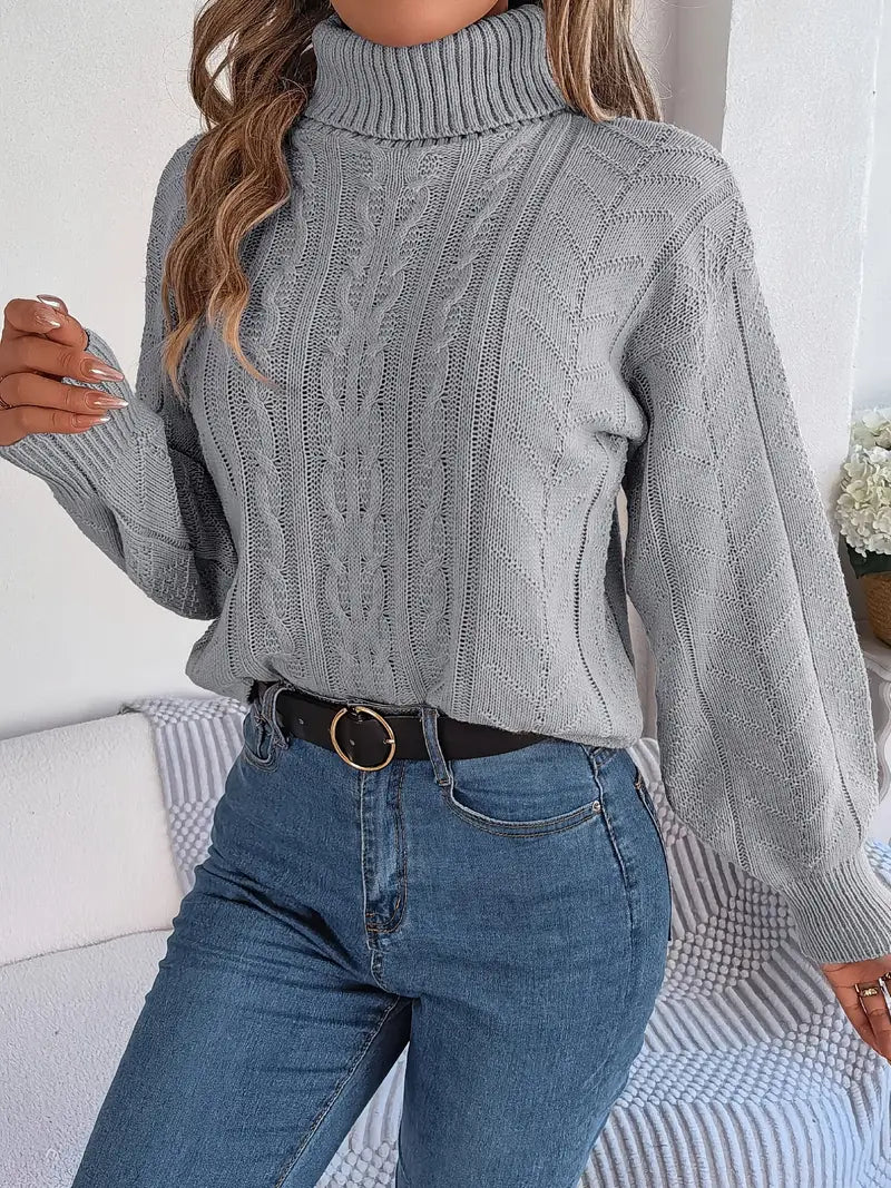 Collar Twist Knitted Pullover Sweater