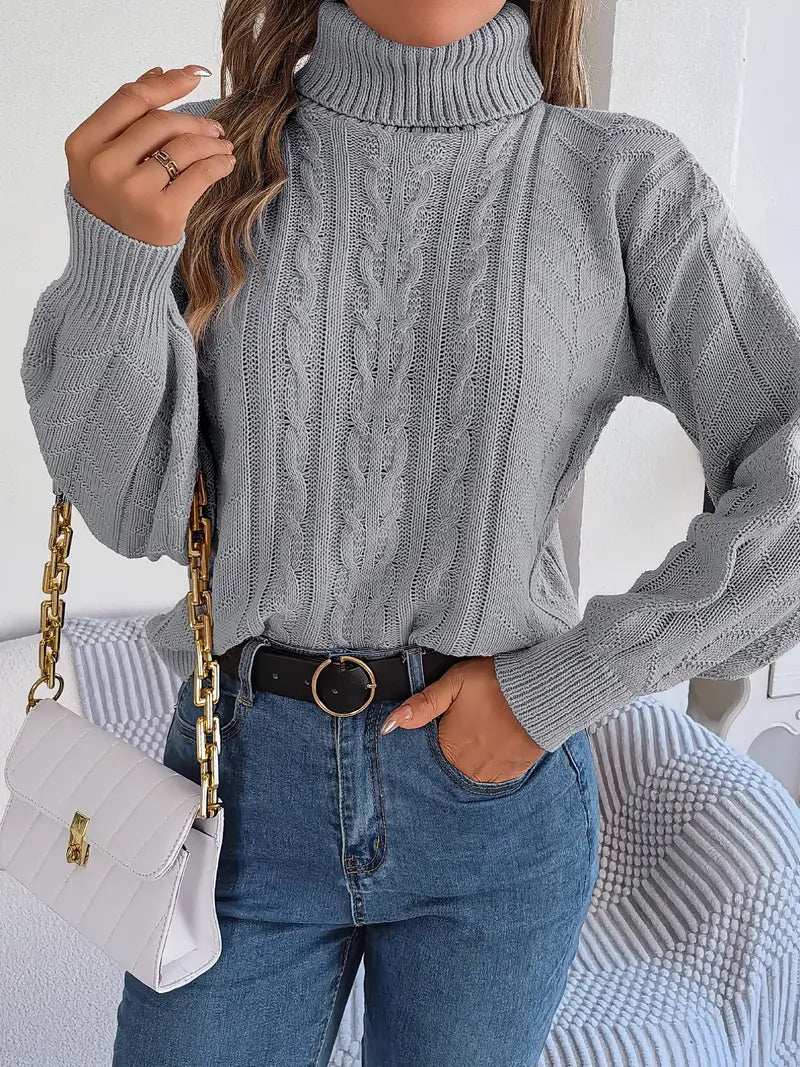 Collar Twist Knitted Pullover Sweater