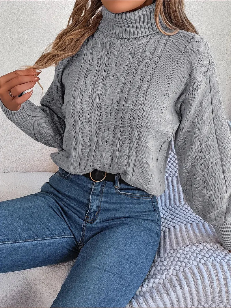 Collar Twist Knitted Pullover Sweater