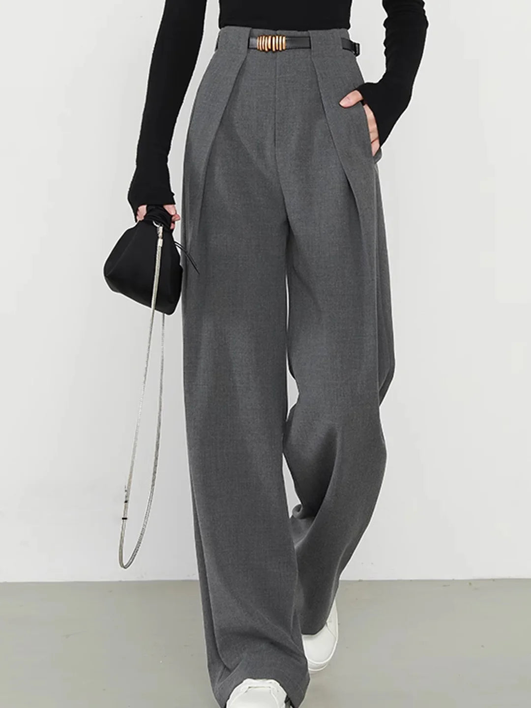 Women's Polyester Idle Style High-grade Suit Pants - LA FEMME WANDERER
