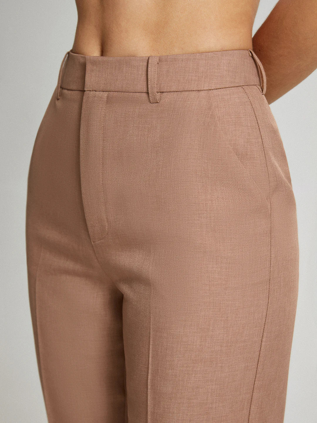 Solid Color Casual Straight-leg Ankle-length Suit Pants - LA FEMME WANDERER