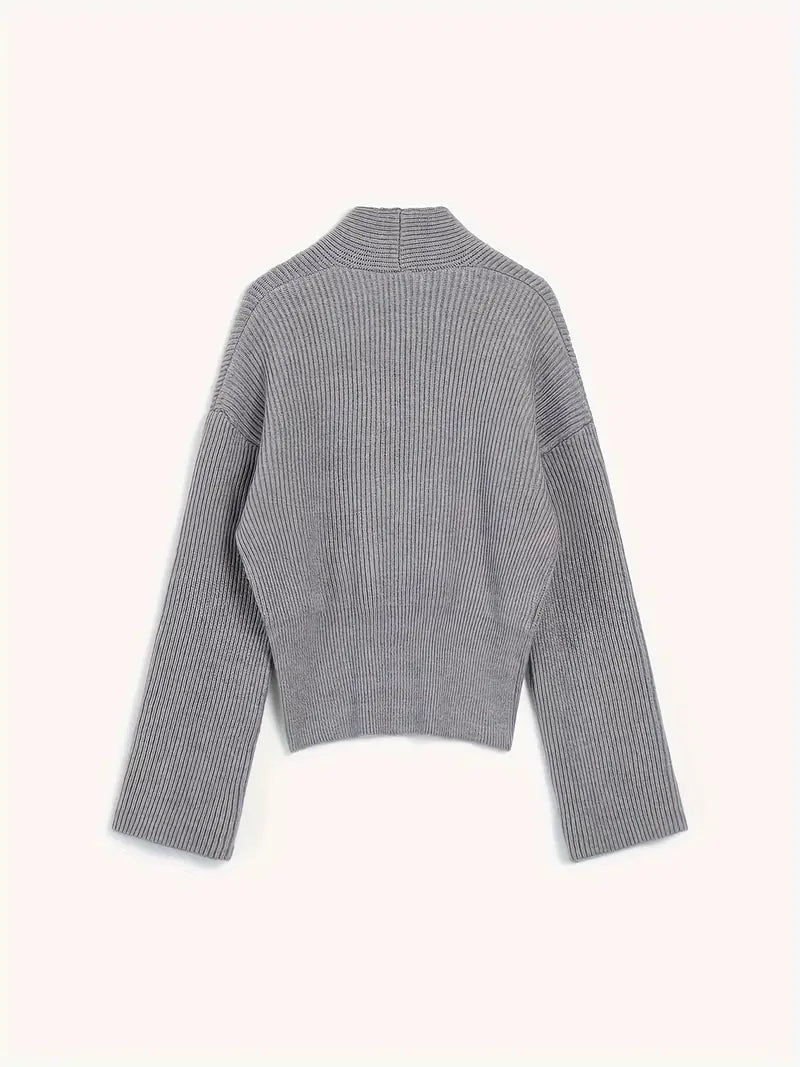 Retro Cross V-Neck Knitted Sweater