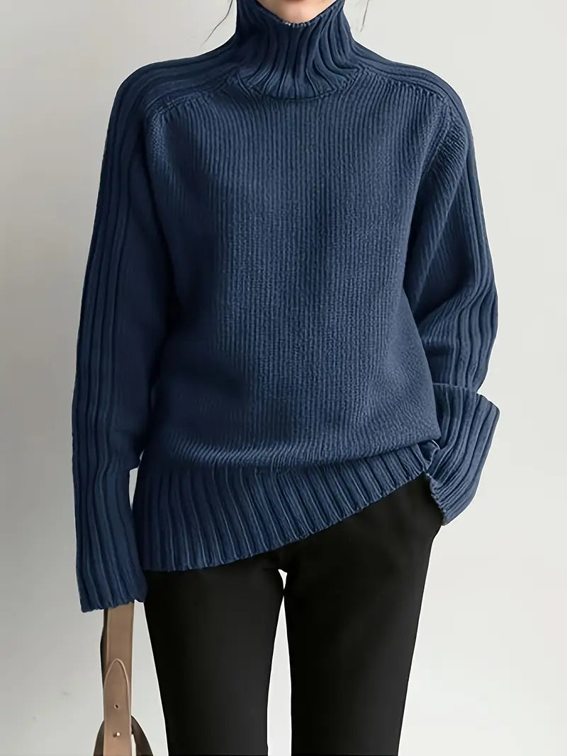 Solid Color Turtleneck Knitting Sweater