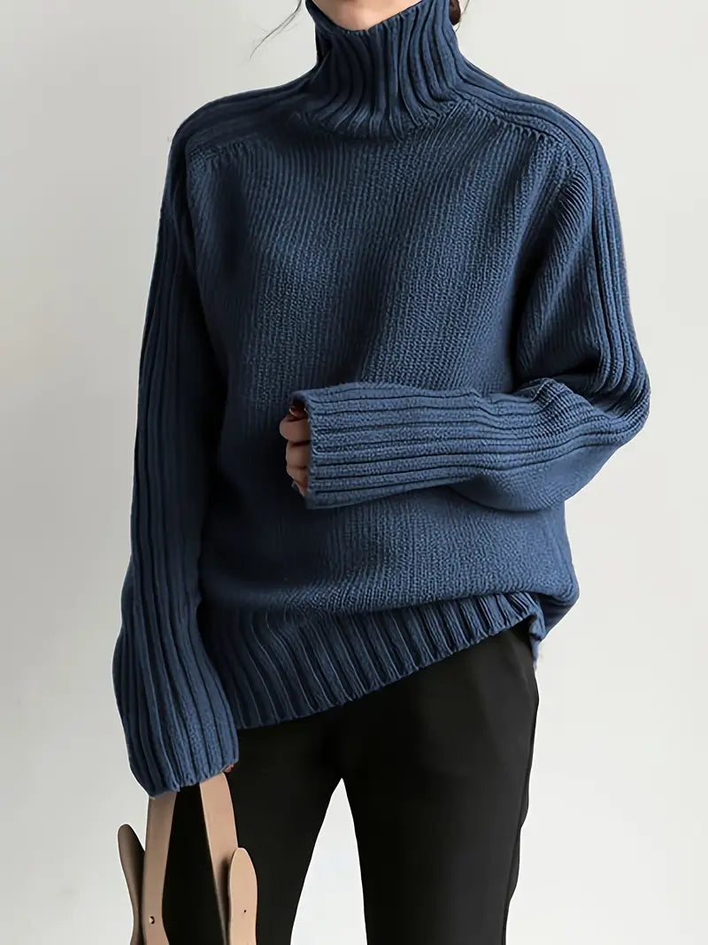 Solid Color Turtleneck Knitting Sweater