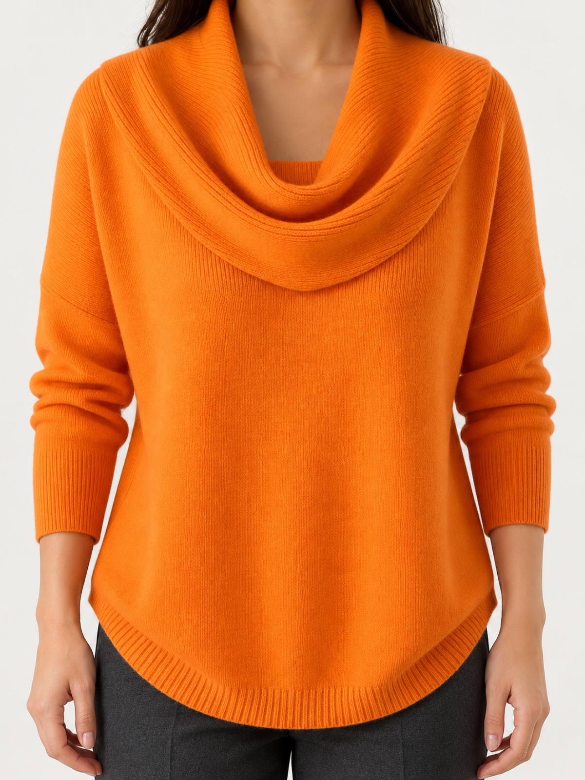 Aurelie Draped Cowl-Neck Sweater