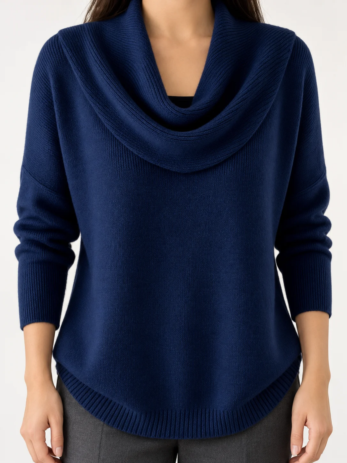 Aurelie Draped Cowl-Neck Sweater