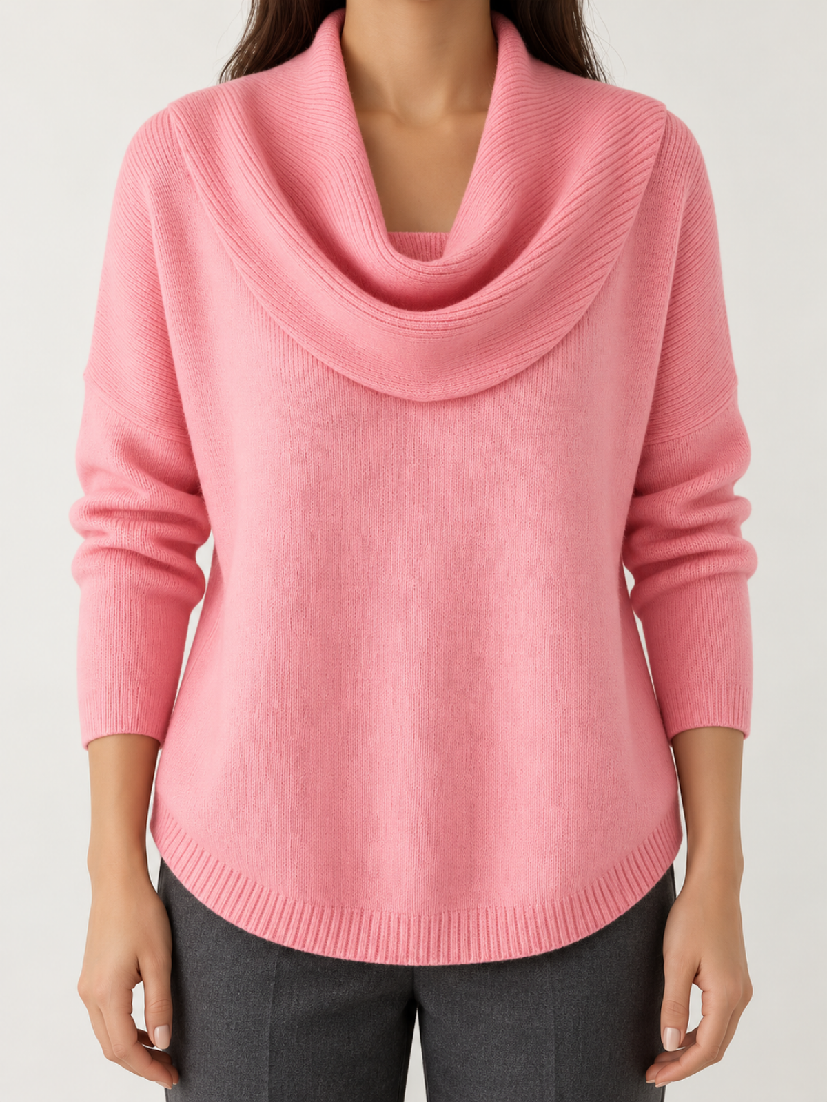 Aurelie Draped Cowl-Neck Sweater