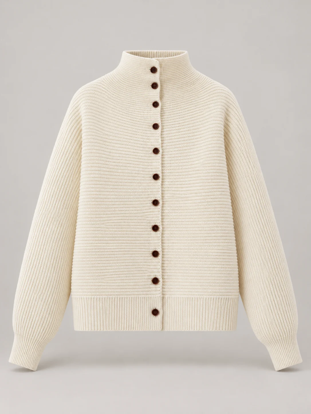 Colette High-Neck Knit Cardigan
